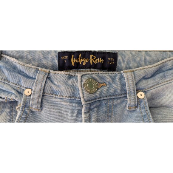 Indigo Rein Women Jeans 27 (28x27) Blue High Rise Distressed Mom Denim (789) - Picture 3 of 3